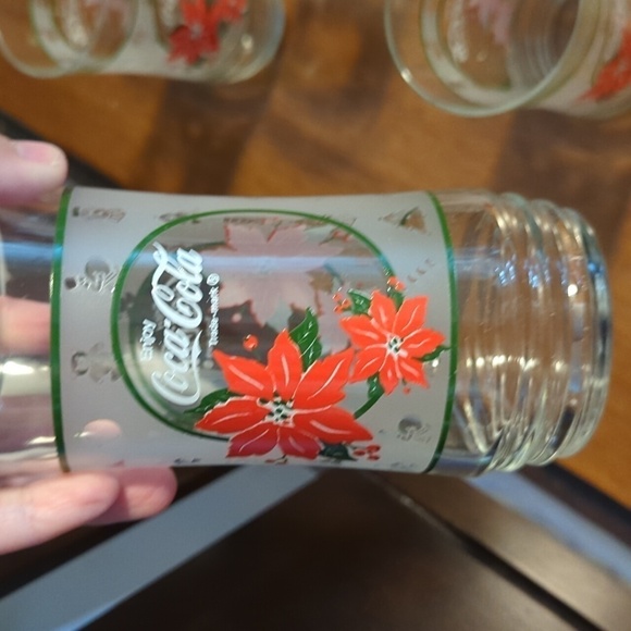 6 Coca-Cola Christmas Holiday Glass drinking Cups 14 oz excellent condition - Picture 8 of 8